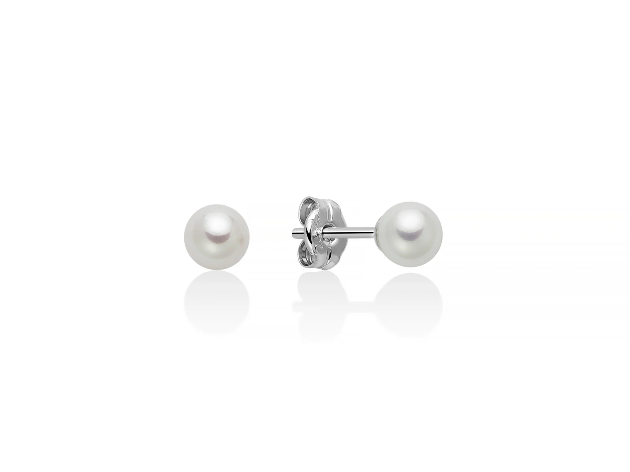 Orecchini di perle gemelle Oriente in oro bianco 375 - Image 5